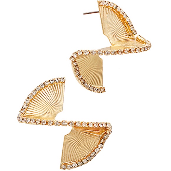 Textured & Twisted Geo Fan Earrings - Picture 1 of 1